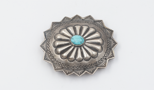 1970's Traditional Turquoise Handstamped Buckle