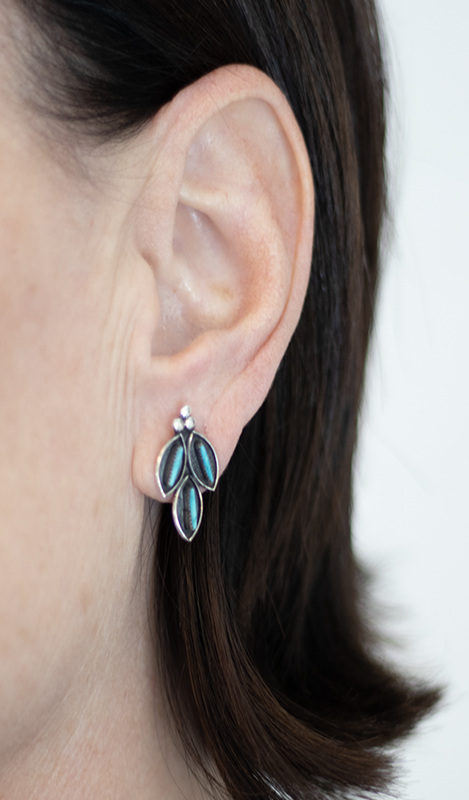 Needlepoint Leaf Earring