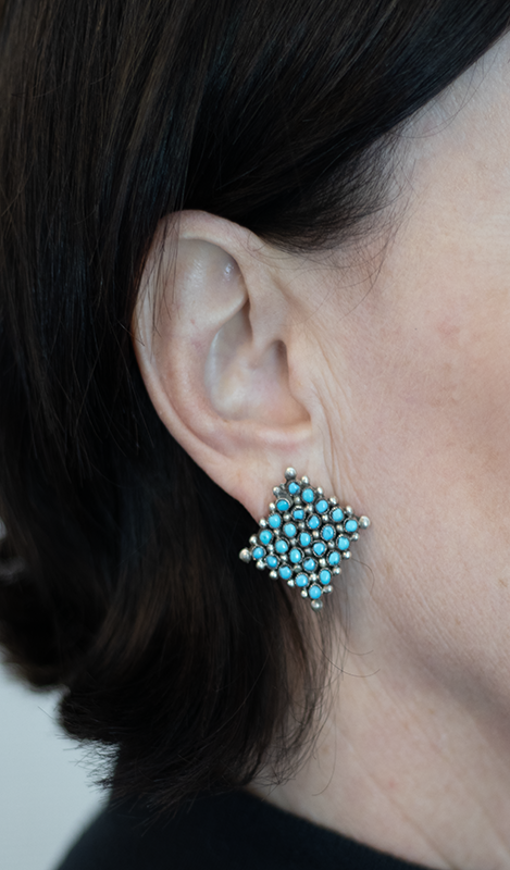 Large Square Petit Point Earrings