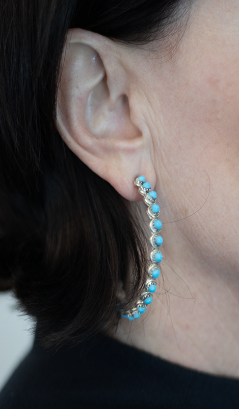 Large Zuni Half Hoop Earrings