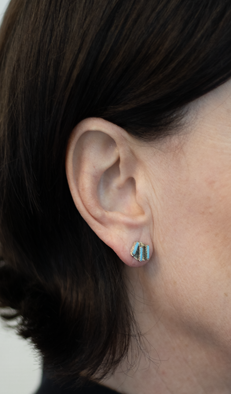 Tiny Needlepoint Post Earrings