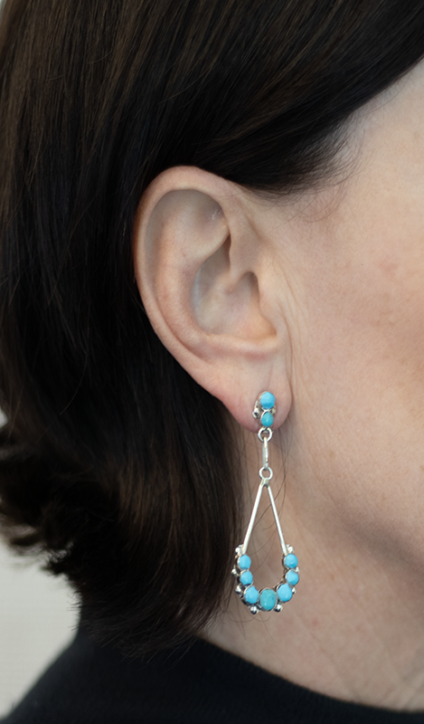Oval Drop Petit Point Earrings
