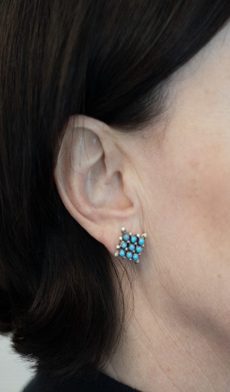 Small Square Petit Point Earrings
