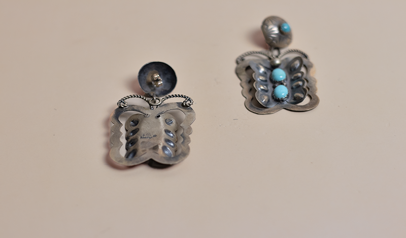 3 Stone Butterfly Earrings