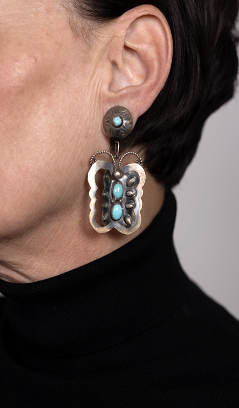 3 Stone Butterfly Earrings
