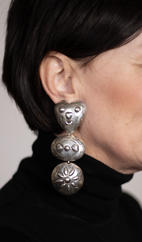 Heart Concho Drop Earrings