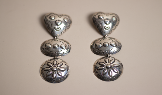 Heart Concho Drop Earrings