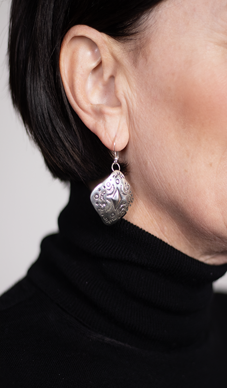 Diamond Concho Earrings