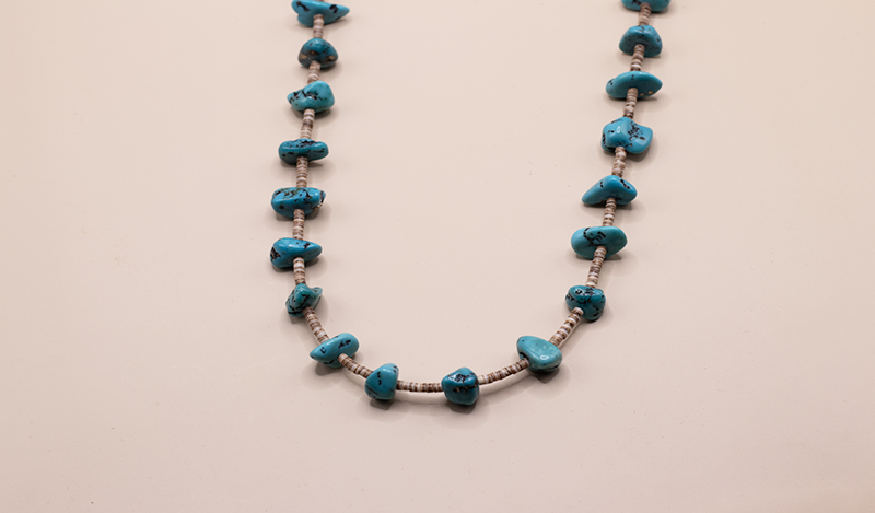 Turquoise Nugget Heishi Necklace