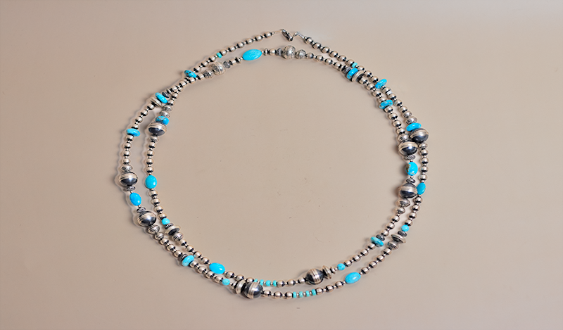60" Navajo Beads with Turquoise