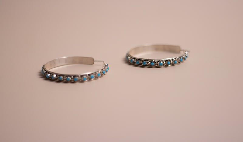 Large Turquoise Hoops