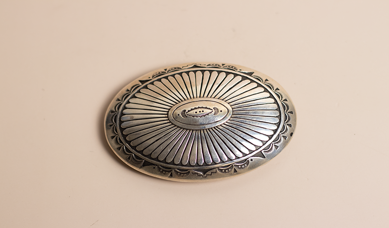 Heavy Stamped Bolo Tie and Buckle Set