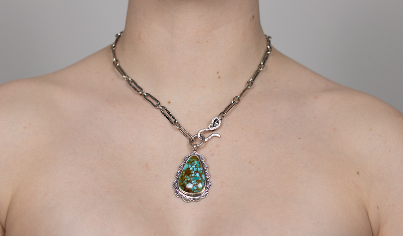 Hand Stamped Teardrop Travis Teller Necklace