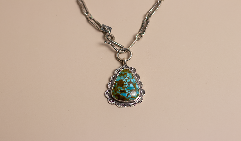 Hand Stamped Teardrop Travis Teller Necklace