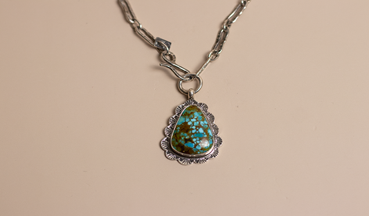 Hand Stamped Teardrop Travis Teller Necklace