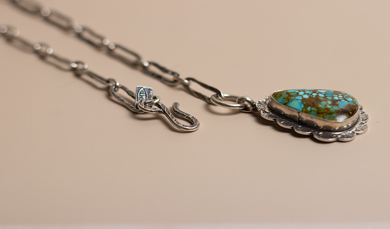Hand Stamped Teardrop Travis Teller Necklace