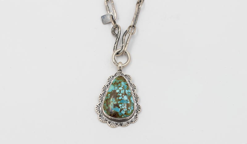 Hand Stamped Teardrop Travis Teller Necklace