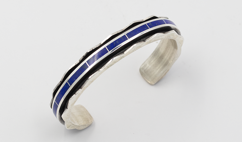 Larry Loretto Lapis Inlay Channel Cuff