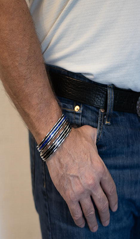 Larry Loretto Jet Inlay Channel Cuff