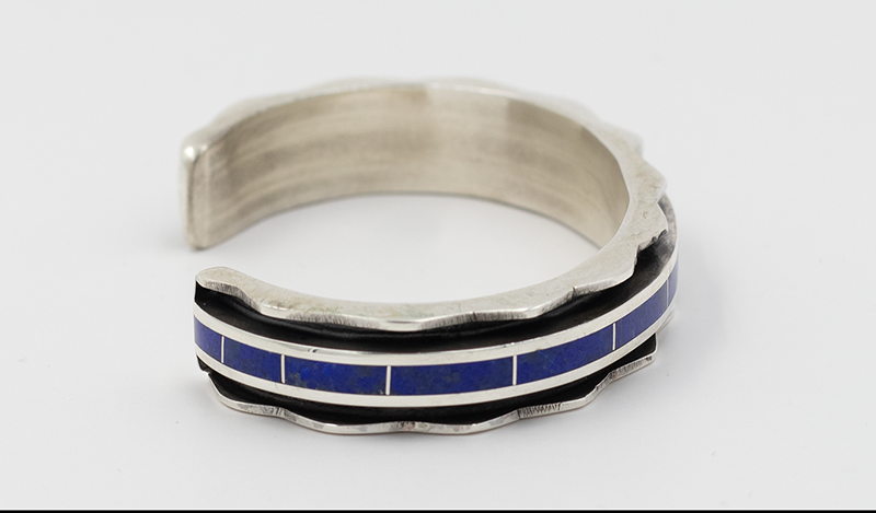 Larry Loretto Lapis Inlay Channel Cuff