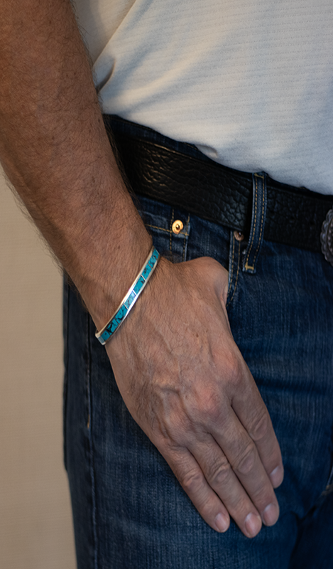 Larry Loretto Inlay Turquoise Cuff