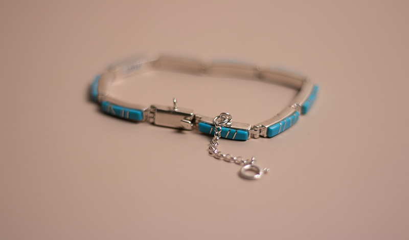 Turquoise Inlay Link Bracelet