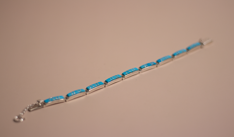 Turquoise Inlay Link Bracelet