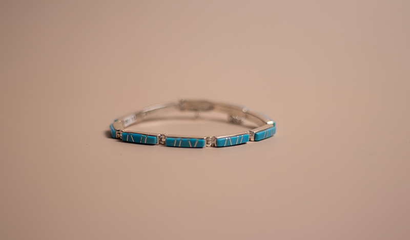 Turquoise Inlay Link Bracelet