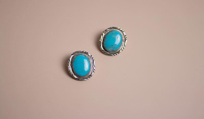 Kingman Turquoise Studs