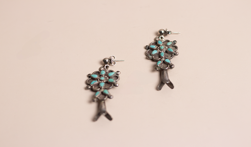 Vintage Zuni Squash Blossom Necklace Set