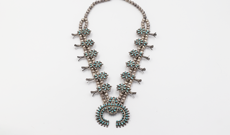 Vintage Zuni Squash Blossom Necklace Set