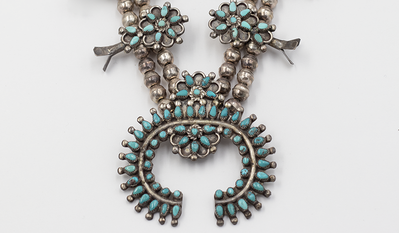 Vintage Zuni Squash Blossom Necklace Set