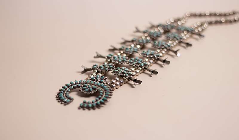 Vintage Zuni Squash Blossom Necklace Set