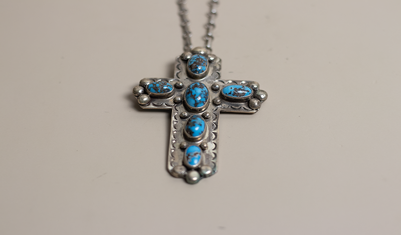 Persian Turquoise Cross Necklace