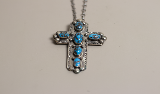 Persian Turquoise Cross Necklace