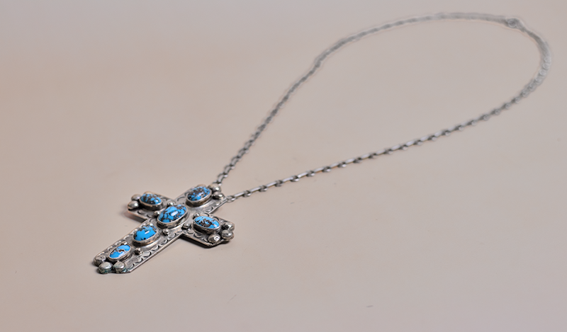 Persian Turquoise Cross Necklace