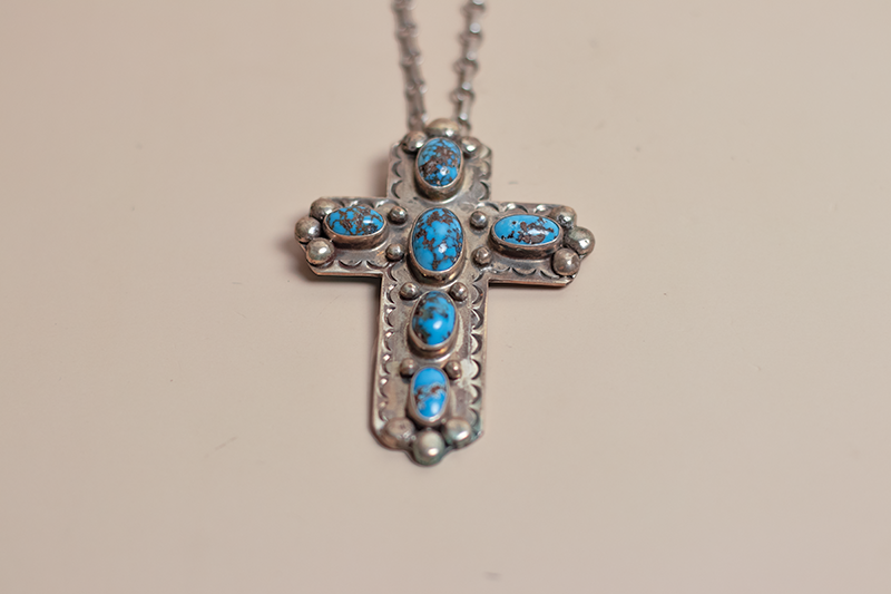 Persian Turquoise Cross Necklace