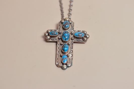 Persian Turquoise Cross Necklace