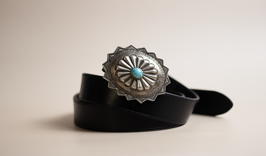 1970's Traditional Turquoise Handstamped Buckle