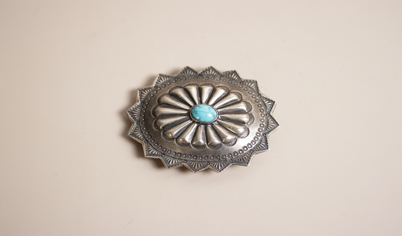 1970's Traditional Turquoise Handstamped Buckle