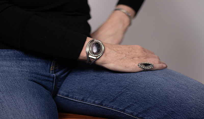 1970's Industrial Petrified Wood Cuff