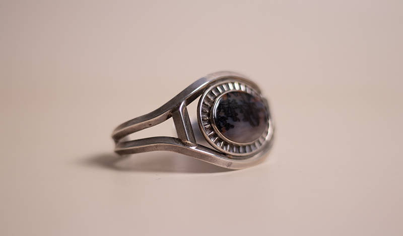 1970's Industrial Petrified Wood Cuff