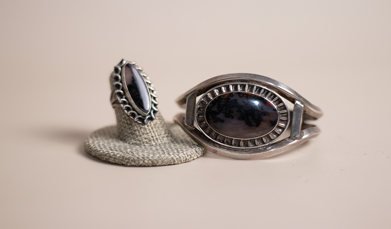 1970's Industrial Petrified Wood Cuff