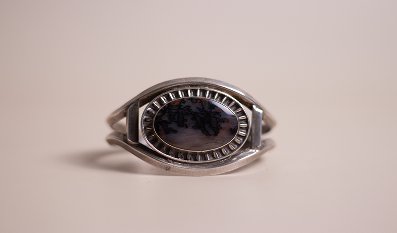 1970's Industrial Petrified Wood Cuff