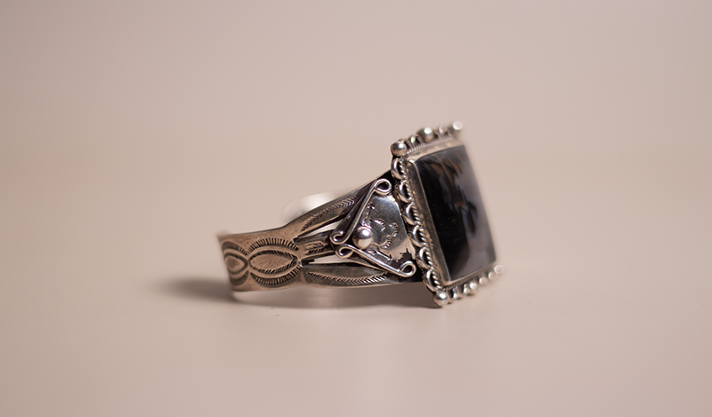 1970's Square Petrified Wood Cuff