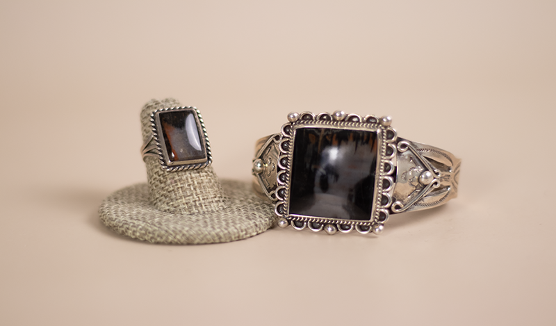 1970's Square Petrified Wood Cuff