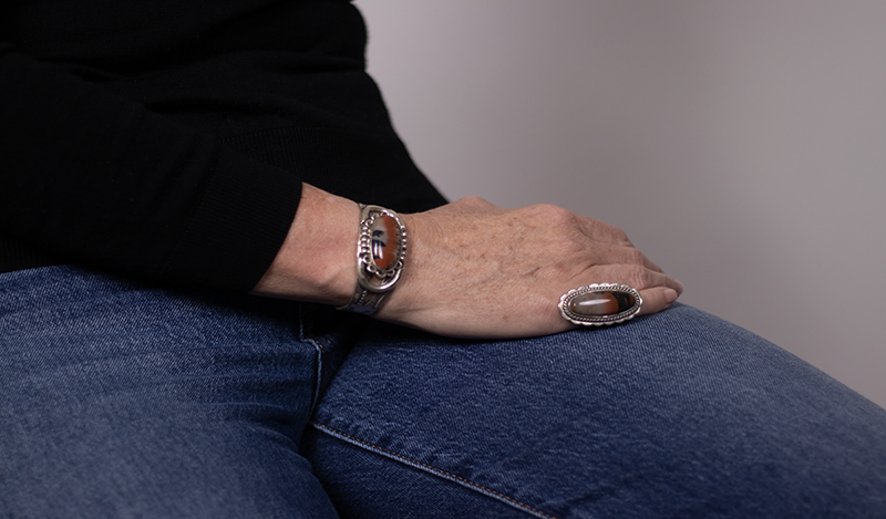 1970's Large Oval Petrified Wood Ring