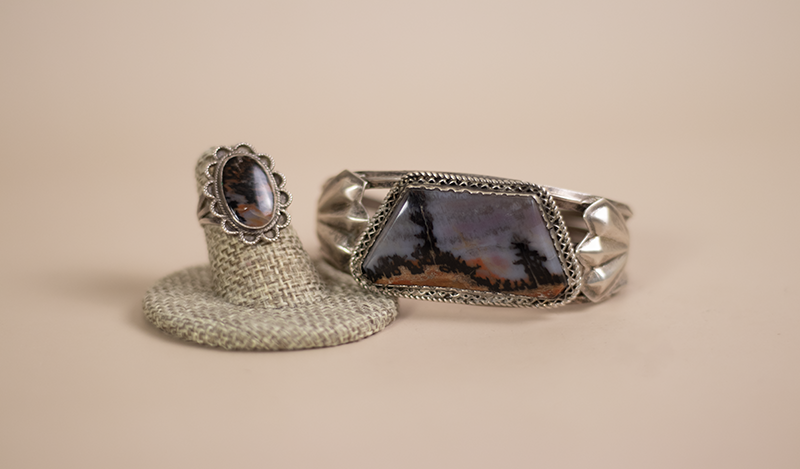 1970's Split Wire Petrified Wood Cuff