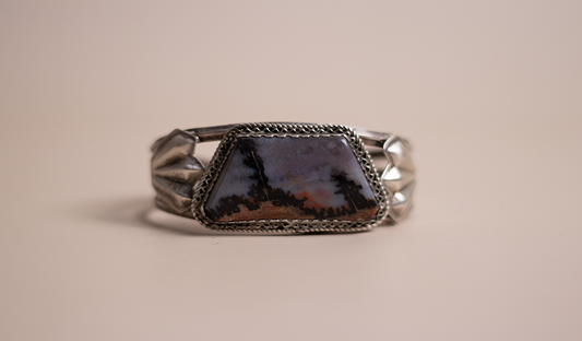 1970's Split Wire Petrified Wood Cuff