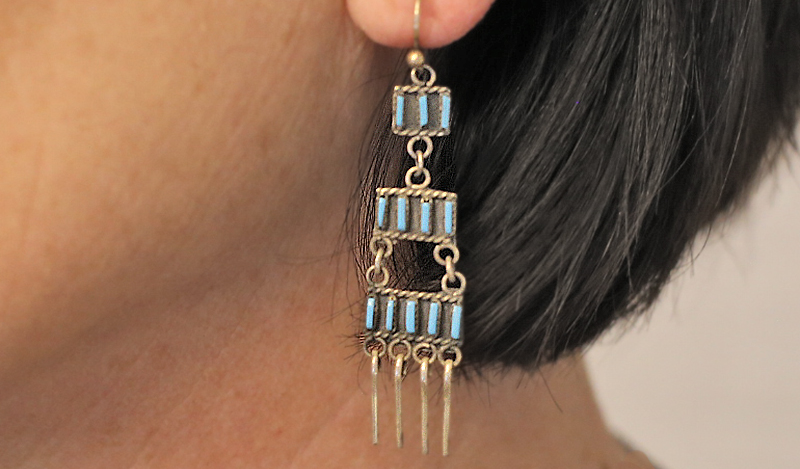 1970's Geometric Fringe Earrings
